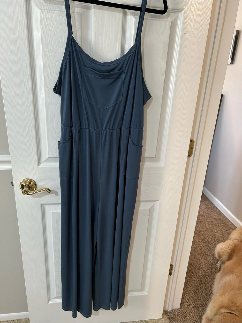 LuLaRoe XL Leola Sleeveless Wide-Leg Jumpsuit in Slate Blue